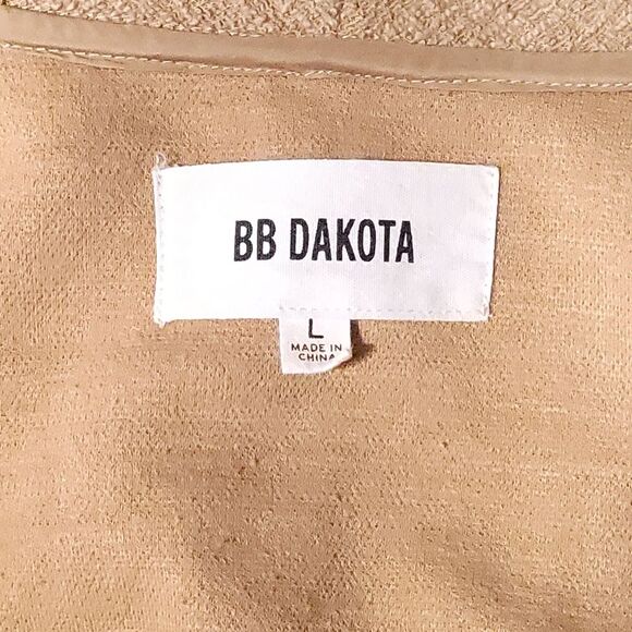 BB Dakota Revolution Drapey Boucle Trench Coat Tan Birch Womens Large - Picture 5 of 12